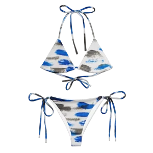 BLACK AND BLUE ALL OVER STRING BIKINI